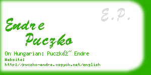 endre puczko business card